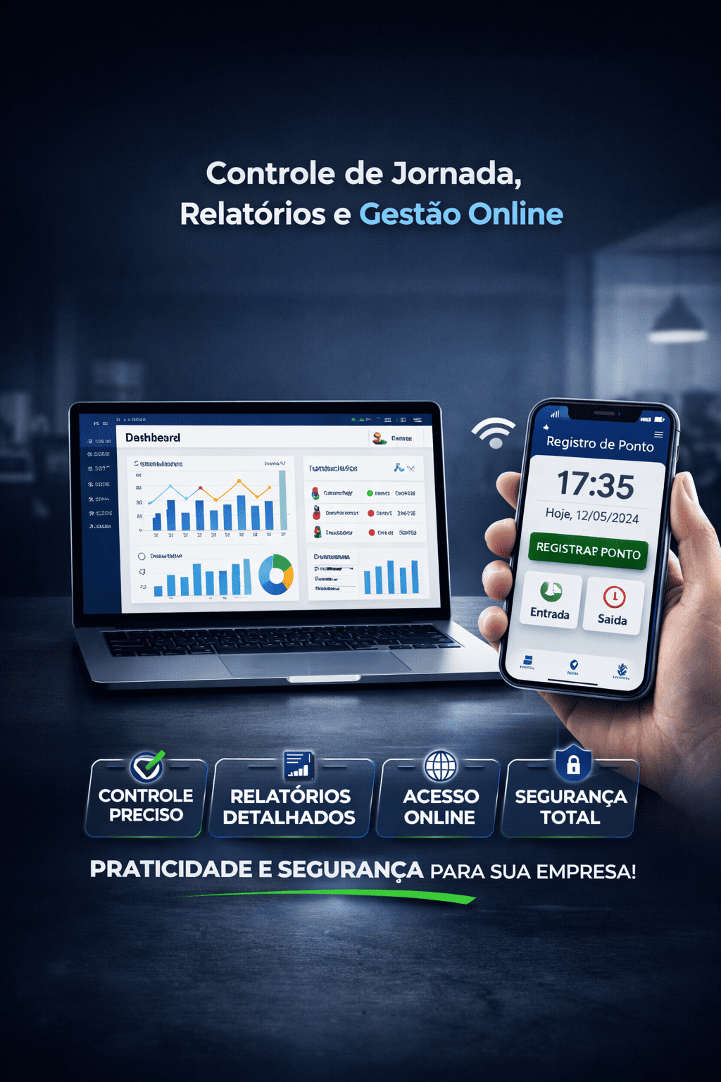 Mockup mobile do sistema de ponto KASOFT